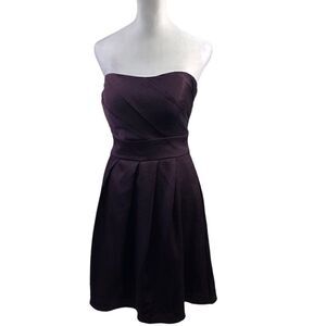 Jenny Yoo Strapless Burgundy Dress Size 12